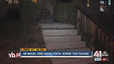 Usps Delivers Box Via Arm Toss Package Tumbles Down Stairs Youtube