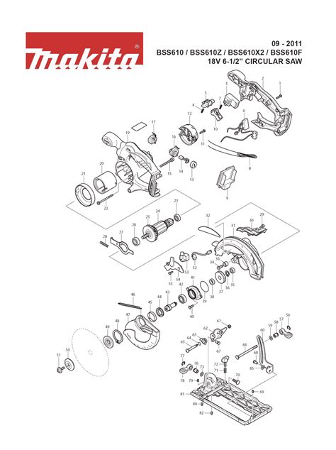 Makita Bss610 Type 4 Parts List Makita Bss610 Type 4 Repair Parts Oem Parts With Schematic