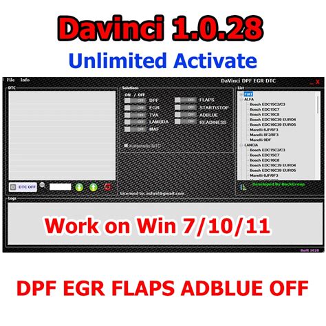 Davinci Unlimited Activate Dpf Egr Flaps Adblue Off Chiptuning