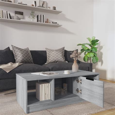 ZERODIS Table basse Sonoma gris 102x50x36 cm Bois d ingénierie LE647