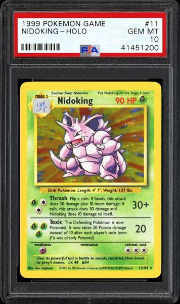 1999 Nintendo Pokemon Game Nidoking Holo Psa Cardfacts®