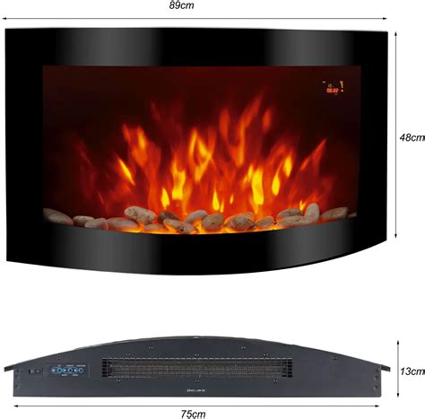 El Fuego Elektrokamin Davos Z Rich Schwarz Led Beleuchtung