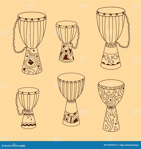 Djembe Circle Doodle Flyer Design Vector Illustration Cartoondealer