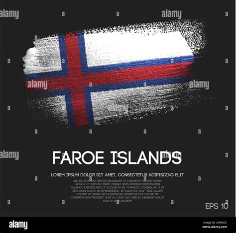 Faroe Islands Flag Made Of Glitter Sparkle Brush Paint Vector Stock