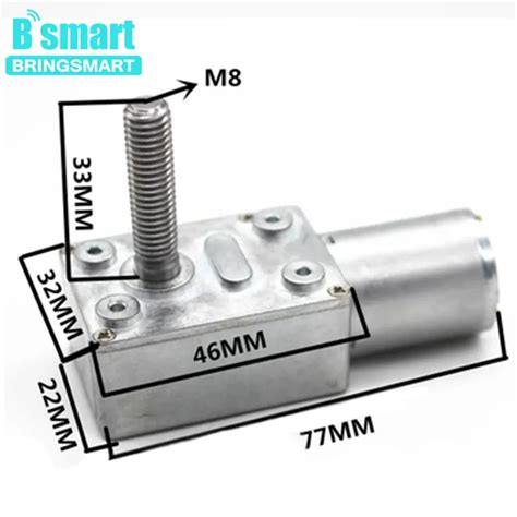 Bringsmart Dc Worm Motor 6v 12v Geared Reducer Jgy 370 150rpm Self Lock