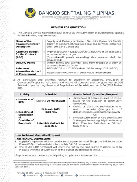 Fillable Online Caddy As Pe BSP Technical Specifications Terms Of