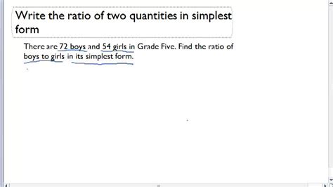 Writing Ratios Of Two Quantities In Simplest Form Example 4 Video Arithmetic Ck 12