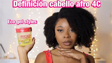 Definición del cabello afro 4C con eco gel styles definición en