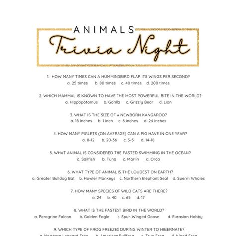 Trivia Night Answer Sheet Template Etsy Nederland