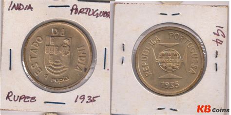 India Portuguese - Rupia 1935 scarce silver coin - KB Coins & Currencies