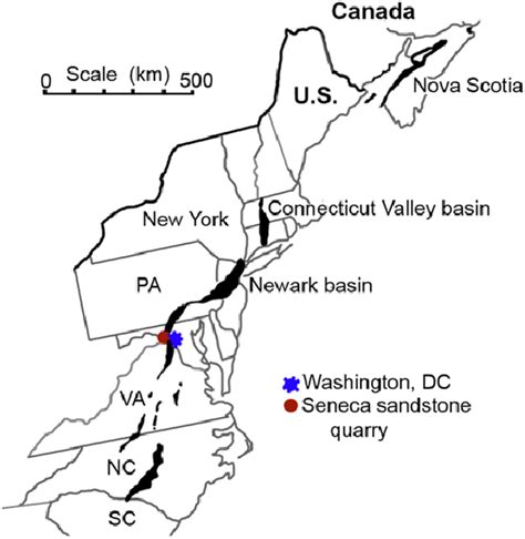 Map Showing Triassic Jurassic Basins Containing Newark Supergroup Download Scientific Diagram