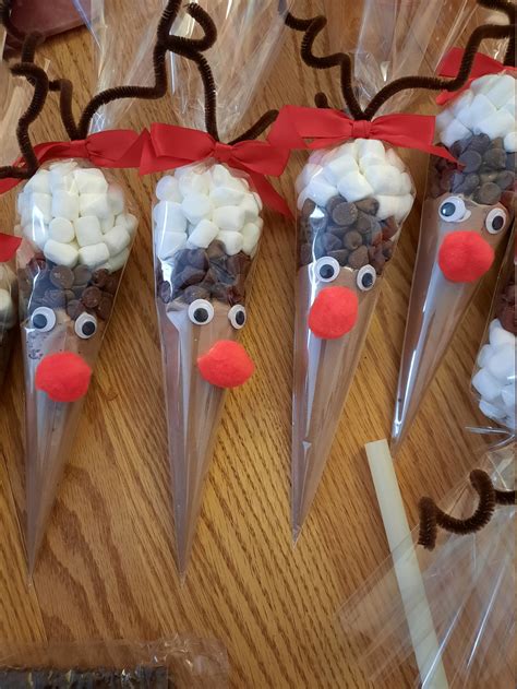 Reindeer Hot Cocoa Cone Christmas Party Favor Hot Chocolate Etsy