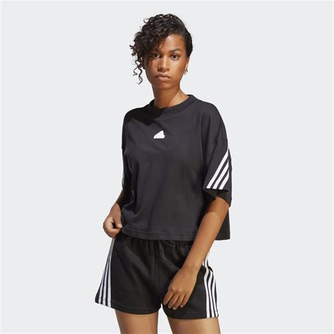 Womens Clothing Future Icons 3 Stripes Tee Black Adidas Egypt