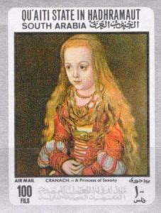 Stamp A Princess Of Saxony By Lucas Cranach The Elder Hadhramaut