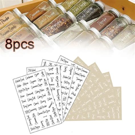 Farmhouse Pantry Labels Sheets Transparent Waterproof Jar Stickers