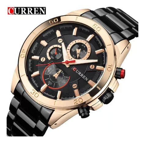 Rel Gio Original Curren Preto Dourado Cor Da Pulseira Preto Cor Da