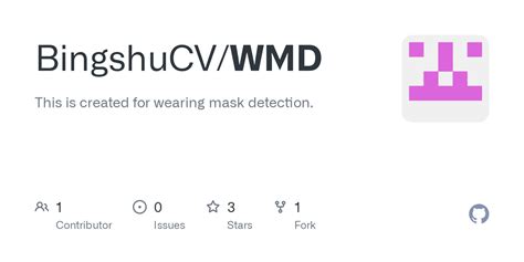 github bingshucvwmd   created  wearing mask detection