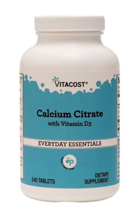 Vitacost Calcium Citrate With Vitamin D Tablets Vitacost