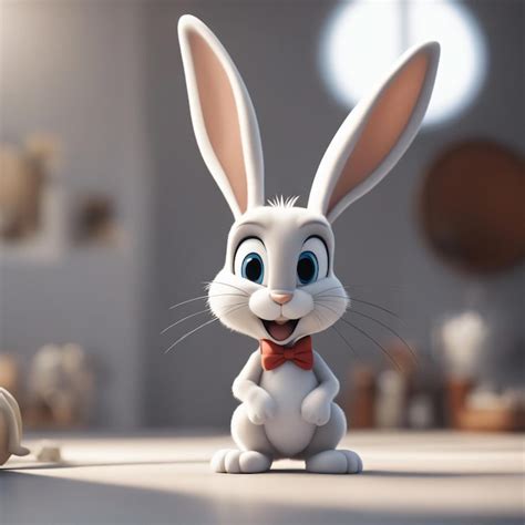 Un Personnage De Dessin Animé Bugs Bunny Fond Blanc Photo Premium