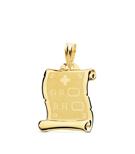 Parchemin Pendentif Rh Or Jaune K Mm Alda