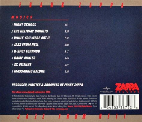 Classic Rock Covers Database: Frank Zappa - Jazz from Hell (1986)