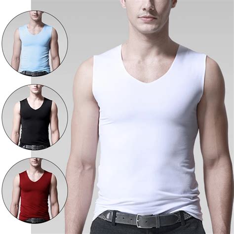 Camiseta Sin Mangas De Seda De Hielo Para Hombre Chaleco Sin Costuras