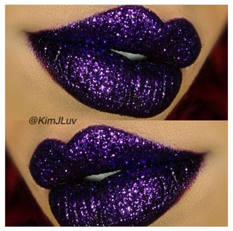 Purple Glitz Lip Art Makeup Glitter Lips Eye Makeup