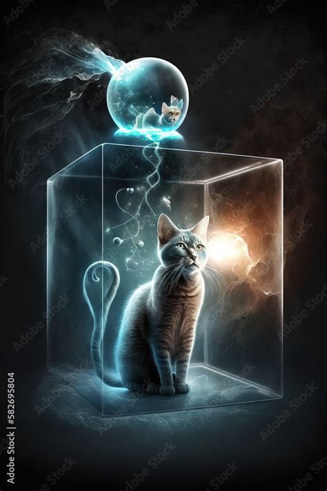 Schr Dinger S Cat In A Quantum Superposition State Surreal Art