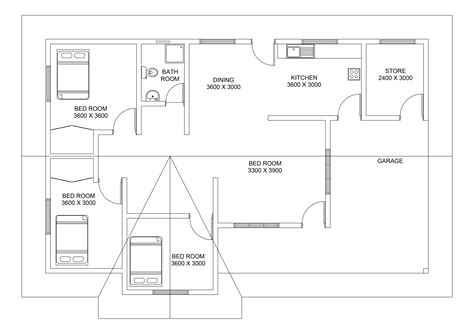 Three Bedrooms House Plan DWG NET Cad Blocks And House Plans