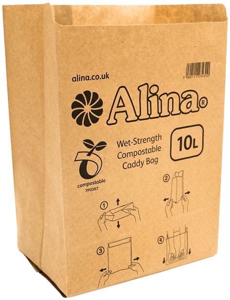 Buy X Alina L Compostable Paper Caddy Bin Bag Food Waste Bin