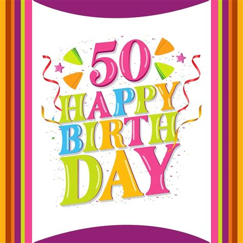 Premium Vector 50th Happy Birthday Logo With Balloons Vector Design