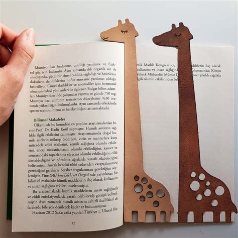 Leather Giraffe Bookmark Handmade Leather Bookmark Animal Etsy