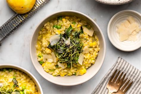 Sweet Pea Corn Risotto Vegan From My Bowl