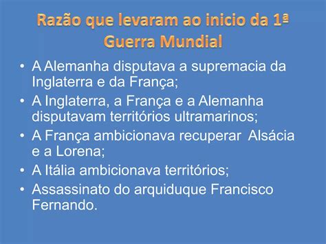 História 1ª Guerra Mundial Ppt