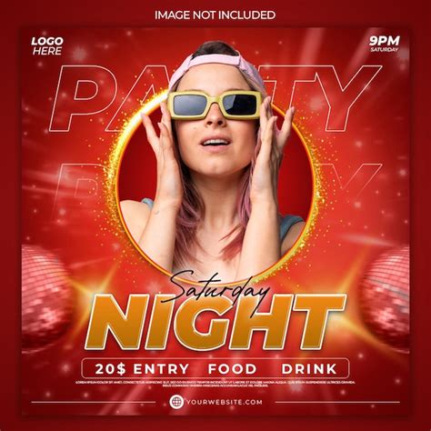 Premium PSD Club Dj Party Flyer Social Media Post Template