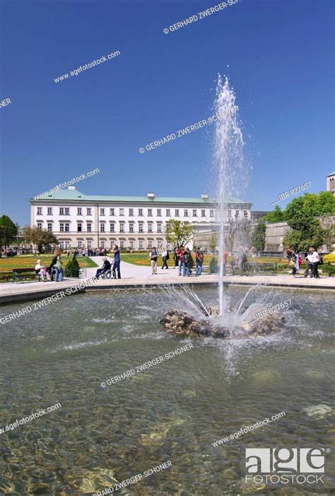 Mirabell Palace And The Pegasus Fountain In The Mirabell Gardens