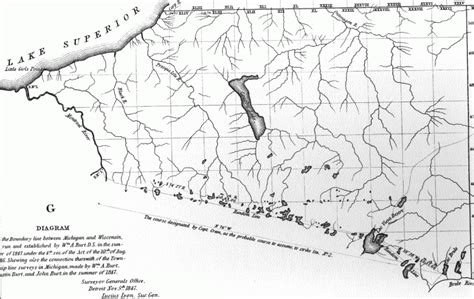 Proposed Wisconsin/Michigan Border Map 1847 - Manitowish Waters ...