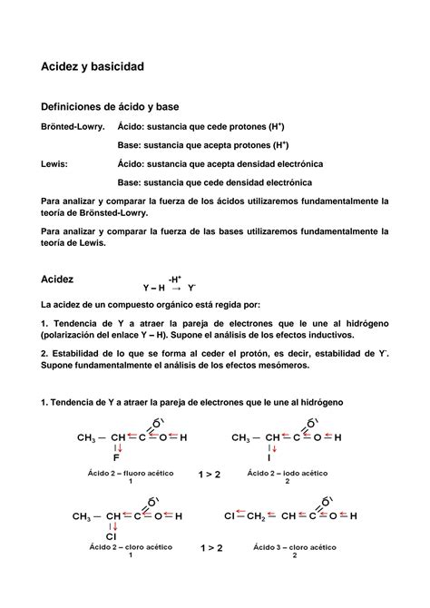 SOLUTION Acidez Y Basicidad De Los Compuestos Org Nicos 1 Studypool