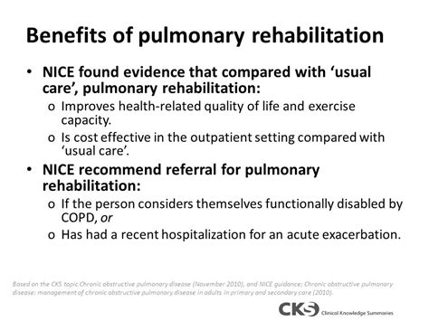 Clinical Knowledge Summaries CKS Chronic Obstructive Pulmonary Disease