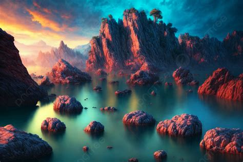 Turquoise Water Background Painting Generative Ai Illustrations