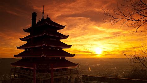 Sunset Pagoda Sunset At The Pagoda In Reading Pa The Clo Flickr