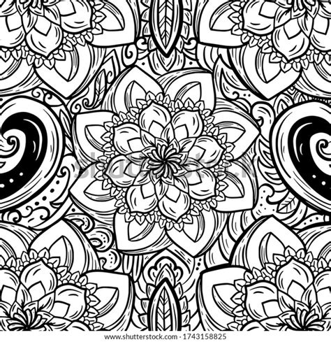 Ornament Mandala Flower Doodle Coloring Page Stock Vector Royalty Free