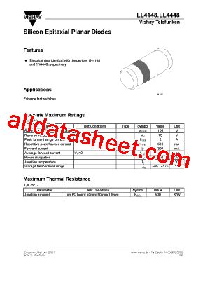 LL4148 Datasheet PDF Vishay Siliconix