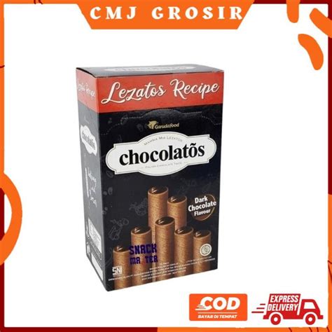 Jual Terbaik Chocolatos Dark Wafer Roll Coklat 1000 Isi 24 Pcs