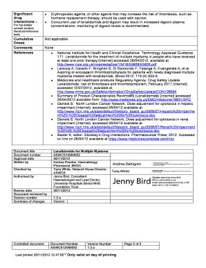 Fillable Online ASWCS12 MM002 Lenalidomide For Multiple Myeloma NICE