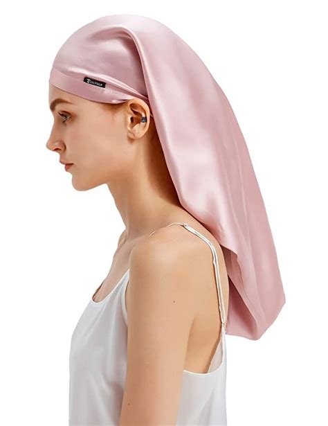 Lilysilk Mulberry Silk Sleep Cap Momme Long Silk Bonnet For