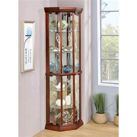 Coaster Cherry Wood Curio Cabinet Cabinets Matttroy