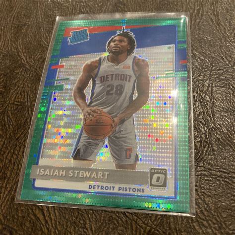 2020 21 DONRUSS OPTIC Isaiah Stewart GREEN PULSAR FANATICS RC 166