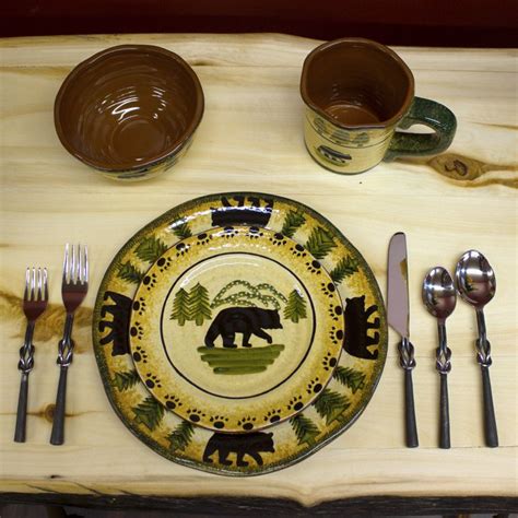 I Love My Black Bears Rustic Dinnerware Dinnerware Sets Rustic