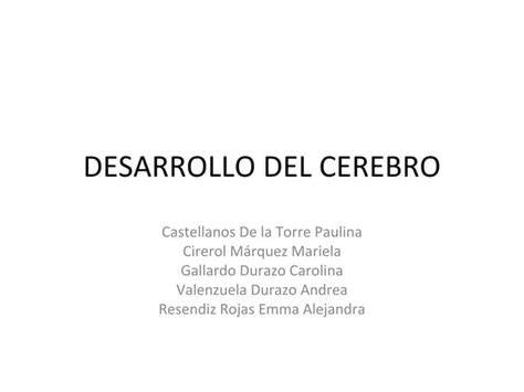 Desarrollo Del Cerebro 1 Ppt